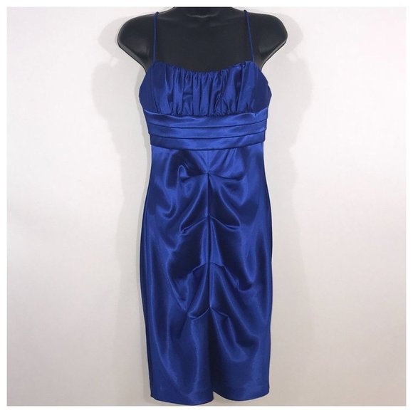 Royal Blue Spaghetti Strap Cocktail Dress Small - Picture 1 of 4